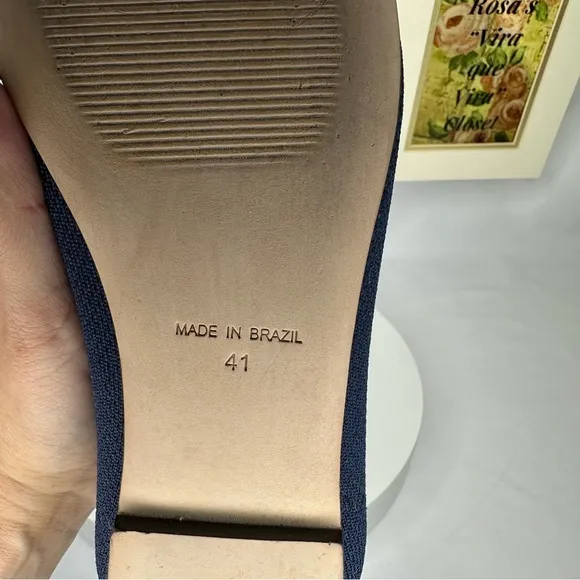 NW/OT Chocolat Blu Bloom Knit Flat Navy &amp; Cream Size 41