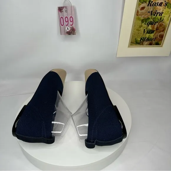 NW/OT Chocolat Blu Bloom Knit Flat Navy &amp; Cream Size 41