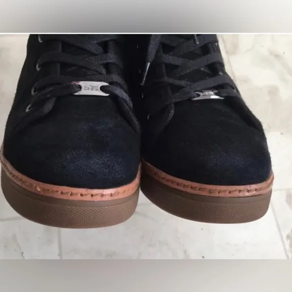 🔥NWOT🔥 Coach Ramsey Black high top suede shearling sneakers A8595 Size W9.5