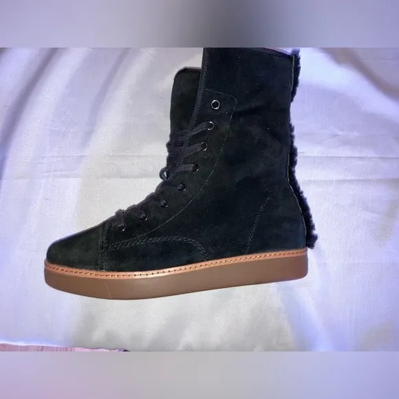 🔥NWOT🔥 Coach Ramsey Black high top suede shearling sneakers A8595 Size W9.5