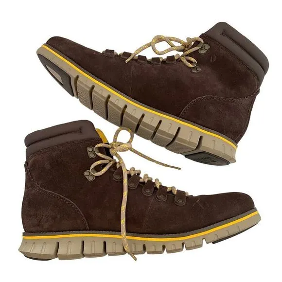 NWOT Cole Haan Zerogrand Hiker Boots Brown and Yellow - Size 11.5
