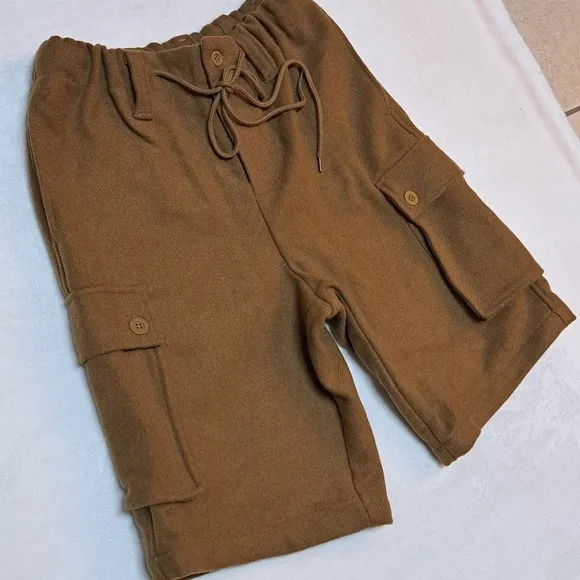 NWOT Free People Charli Wool Longline Bronze Brown Cargo Shorts size XS