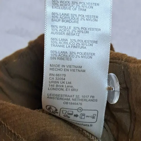 NWOT Free People Charli Wool Longline Bronze Brown Cargo Shorts size XS
