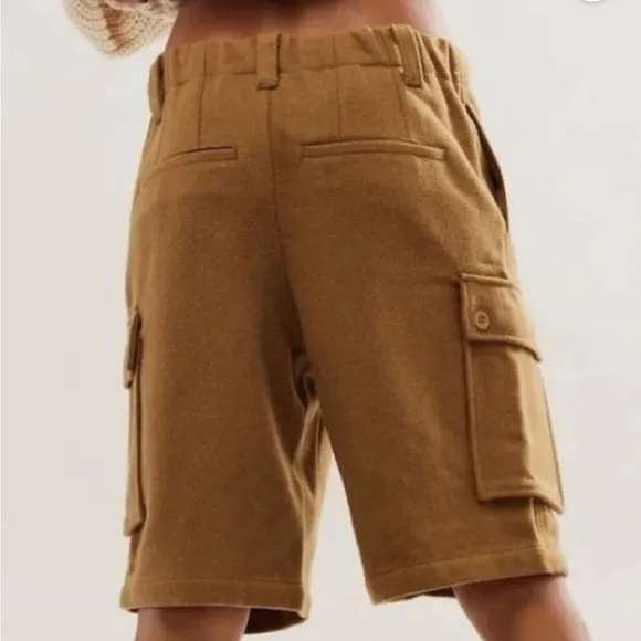 NWOT Free People Charli Wool Longline Bronze Brown Cargo Shorts size XS