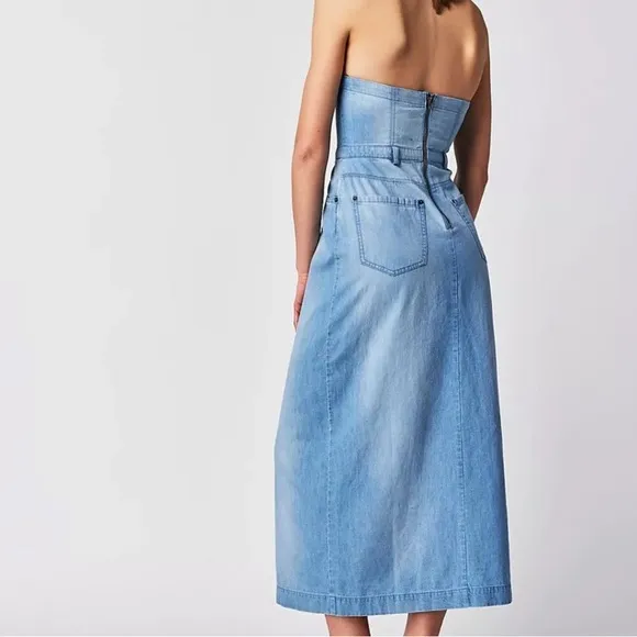 NWOT Free People, Picture Perfect Midi, Size 8 in Indigo