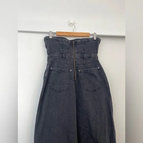 NWOT Free People Picture Perfect Midi Strapless Tube Denim  Dress Size 2