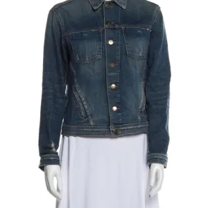NWOT L'AGENCE Celine Femme Denim Jean Dark Blue Jacket Small