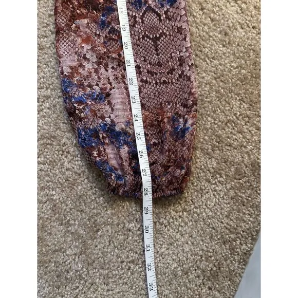 NWT $425 Ramy Brook 100% Silk Printed Snakeskin Kayla Dress Mini Large Preppy