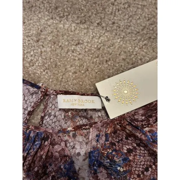NWT $425 Ramy Brook 100% Silk Printed Snakeskin Kayla Dress Mini Large Preppy