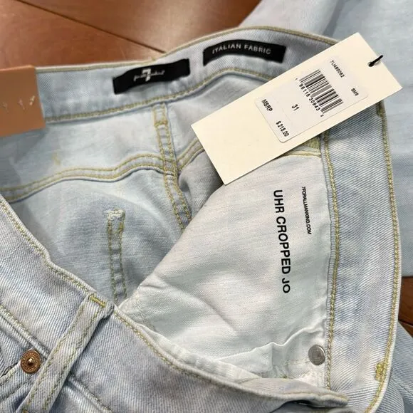NWT 7 For All Mankind Women's Uhr Cropped Jo Jeans size 31
