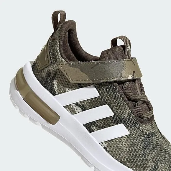 NWT adidas Unisex Little Kid Racer TR23 Sneaker, Olive Strata/White-Size 11.5