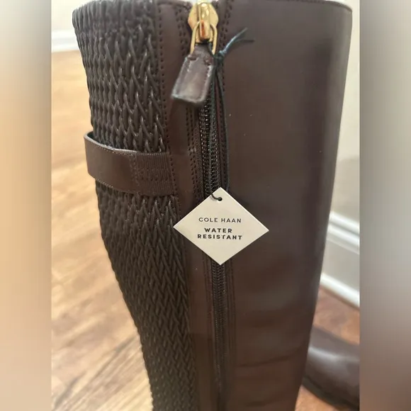 NWT Chesley Leather &amp; Textile Knee-High Boots