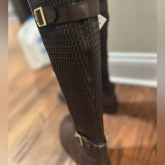 NWT Chesley Leather &amp; Textile Knee-High Boots
