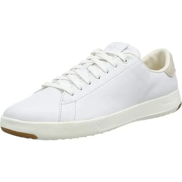 NWT Cole Haan Women's GrandPro Tennis Leather Lace,Sneaker,Optic White-Size 7.5