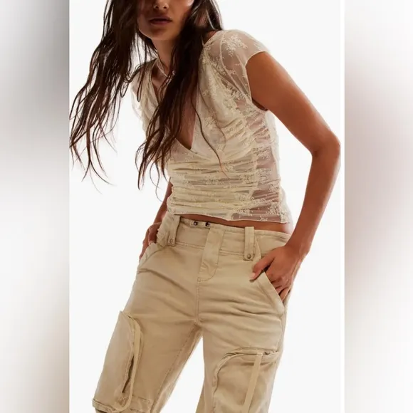 NWT Free People Can't Compare Slouch Cargo Pants, LARGE