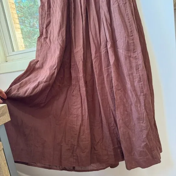 NWT Free People Feeling Bonita Dress Midi Flowy Summer Boho in Mocha Brown