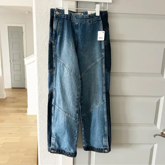 NWT Free People Moonlit Moto Slim Boot Jeans