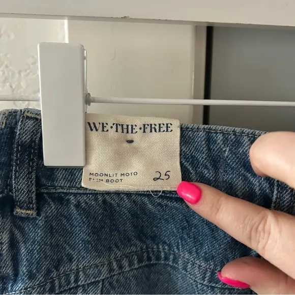 NWT Free People Moonlit Moto Slim Boot Jeans