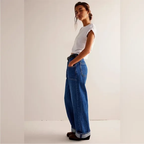NWT Free People We The Free Palmer Cuffed Jean in tunnel vision Size 32