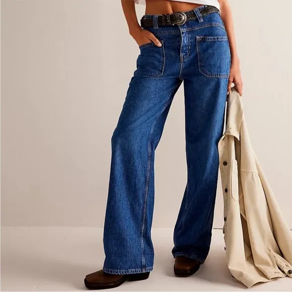 NWT Free People We The Free Palmer Cuffed Jean in tunnel vision Size 32