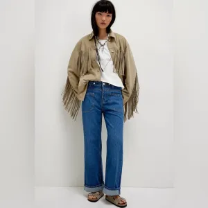 NWT Free People We The Free Palmer Cuffed Jean in tunnel vision Size 32