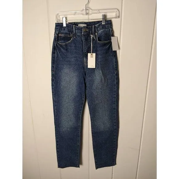 NWT Good American Women's Classic Raw Hem Hi-Rise Skinny Jeans Blue Size 4/27