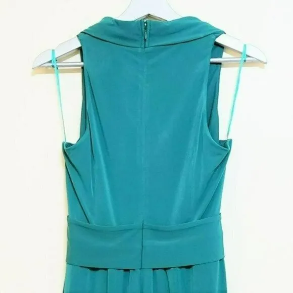 NWT HALSTON HERITAGE Draped Cowl Neck Front Slit Gown Cocktail Party Maxi Dress