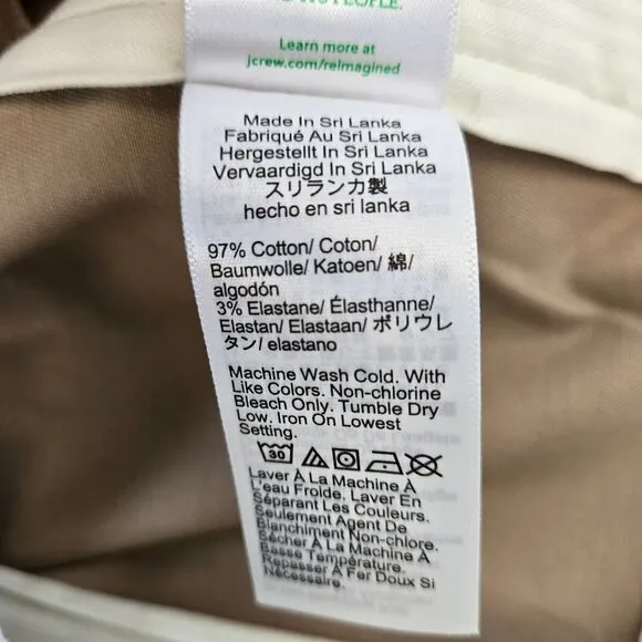 NWT J. Crew Bowery Chino Dress Pants Size 38x34