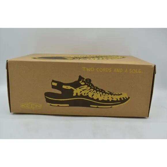 NWT Keen Mens Size 10 Uneek Flat Cord Black Birch Sandals Shoes