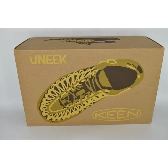 NWT Keen Mens Size 10 Uneek Flat Cord Black Birch Sandals Shoes