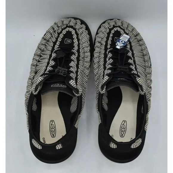 NWT Keen Mens Size 10 Uneek Flat Cord Black Birch Sandals Shoes