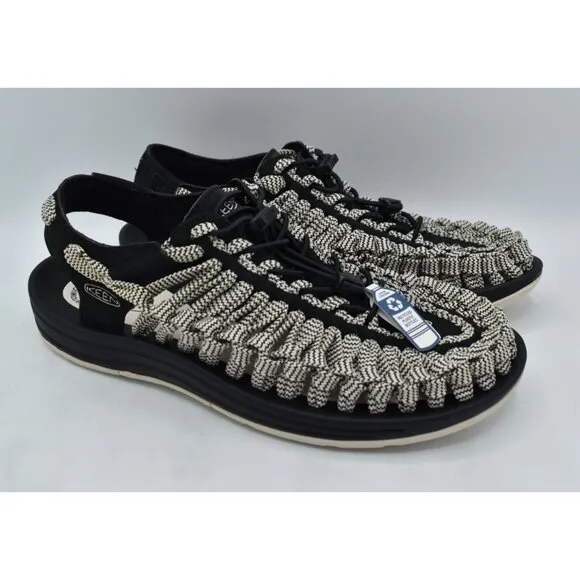 NWT Keen Mens Size 10 Uneek Flat Cord Black Birch Sandals Shoes