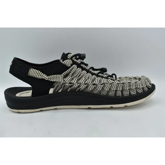 NWT Keen Mens Size 10 Uneek Flat Cord Black Birch Sandals Shoes