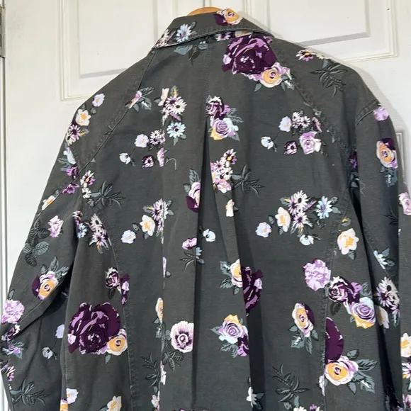 NWT Levi Strauss 100% Cotton Olive Green Floral Jacket Size XL