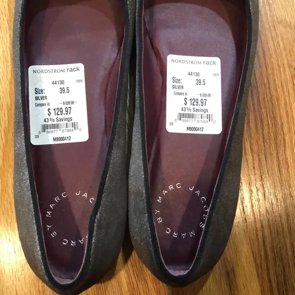 NWT Marc Jacobs metallic mouse ballet flat