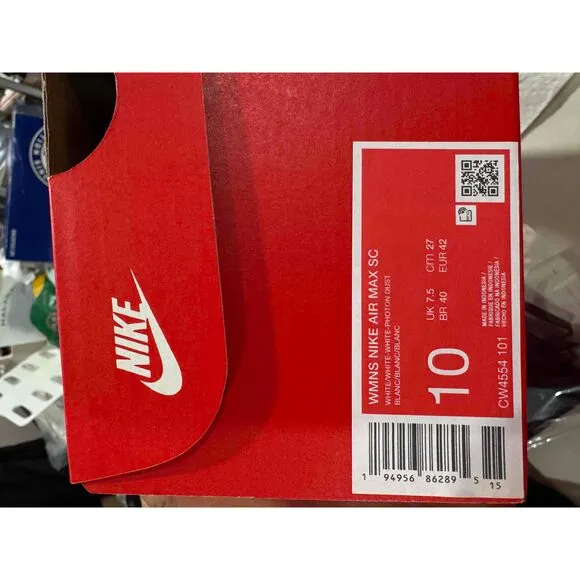 NWT Nike Air Max SC White Mesh Leather Air Cushioning Sneakers Size 10