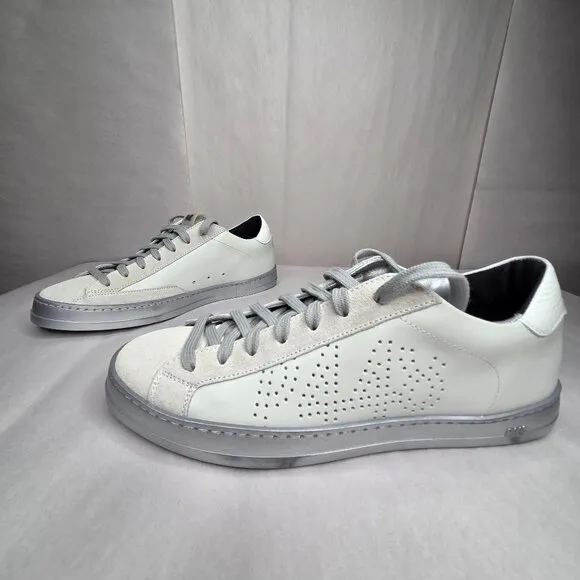 NWT P448 Women's John-W Sneakers White/Pearlz Made in Italy