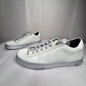 NWT P448 Women's John-W Sneakers White/Pearlz Made in Italy