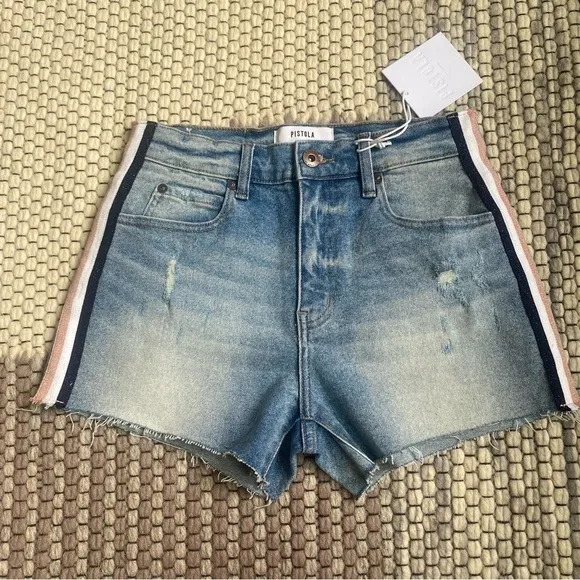NWT Pistola denim Winston high rise cutoff jean shorts size 26 NEW