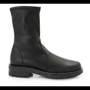 NWT Rapisardi by Ron White “Frances”Leather like &amp; Elastic Ankle Boots. Italian