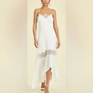 NWT Sachin   Babi Candace Slip Dress Lace Insets in Off White - Size 8