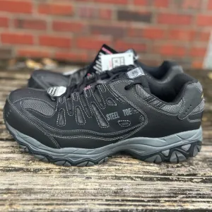 NWT Skechers Men's Cankton Steel Toe Leather &amp; Mesh Work Shoes Memory Foam Sz 13