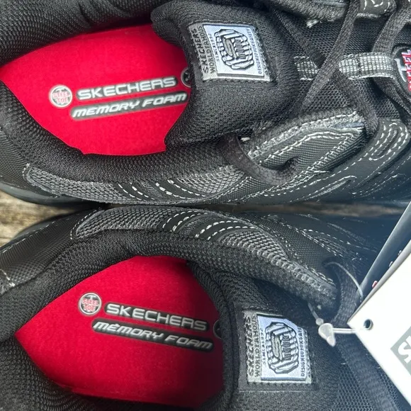 NWT Skechers Men's Cankton Steel Toe Leather &amp; Mesh Work Shoes Memory Foam Sz 13