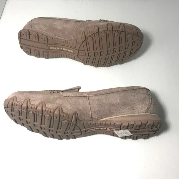 NWT Skechers Relaxed Fit Air-Cooled Memory Foam Brown Suede Slip-On Shoes 8.5