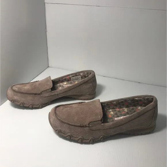 NWT Skechers Relaxed Fit Air-Cooled Memory Foam Brown Suede Slip-On Shoes 8.5