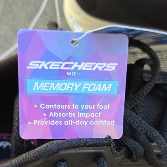 NWT Skechers Womens Go Walk Joy Ecstatic Black and Pink Shoes