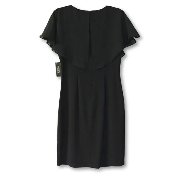 NWT SL Fashion Plus V-neck With Popover Sheer Details Sheath Mini Dress