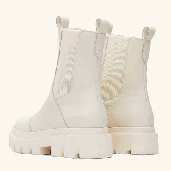 NWT TOMS Rowan Water Resistant Light Sand Leather Ankle Boots Size 5