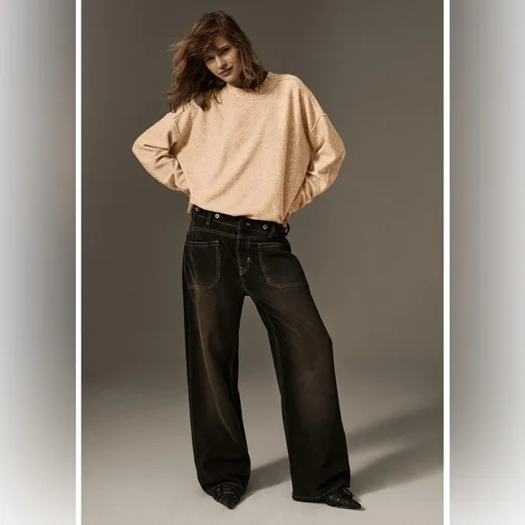 NWT We The Free Palmer Cuffed Jeans in Chalkboard