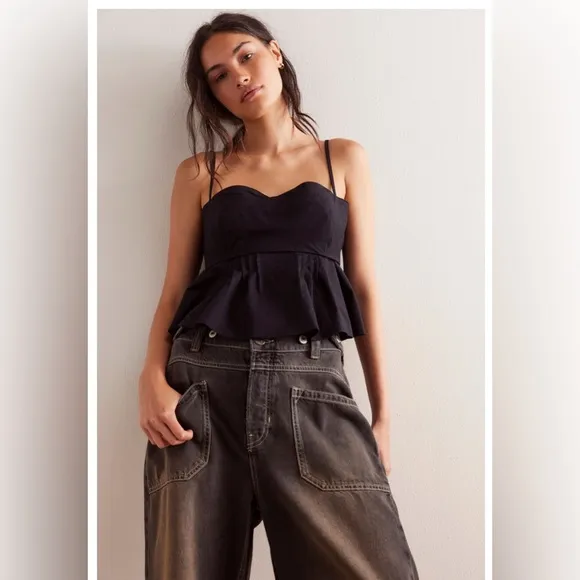NWT We The Free Palmer Cuffed Jeans in Chalkboard